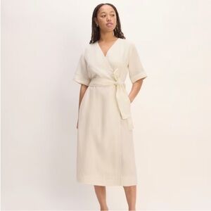 NWT Everlane linen short sleeve wrap dress